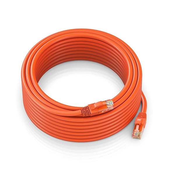 Maximm Cat 6 Ethernet Cable 100ft - High-Speed 10Gbps LAN & Internet Patch Cable - UTP, 550MHz, Orange