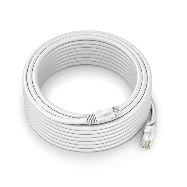 Maximm Cat 6 Ethernet Cable 200 ft - High-Speed 10Gbps LAN & Internet Cable, UTP 550MHz - Reliable Network Patch Cord in White