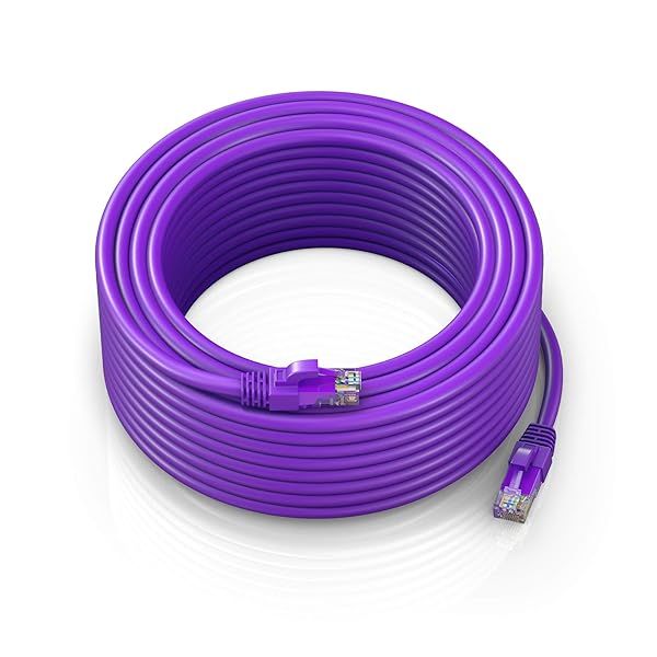 Maximm Cat 6 Ethernet Cable 200 ft - High-Speed 10Gbps LAN & Internet Cable - Purple UTP Network Cord