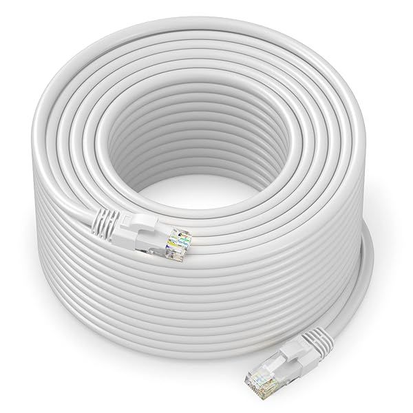 Maximm Cat 6 Ethernet Cable 250 ft - High-Speed 10Gbps LAN & Internet Cable - UTP, 550MHz, White Patch Network Cord