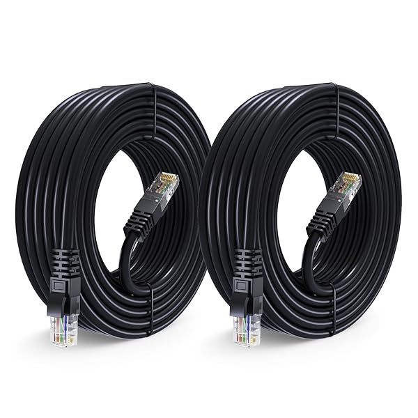 Maximm Cat 6 Ethernet Cable 30ft (2-Pack) - High-Speed 10Gbps LAN & Internet Cable - UTP, 550MHz, Black