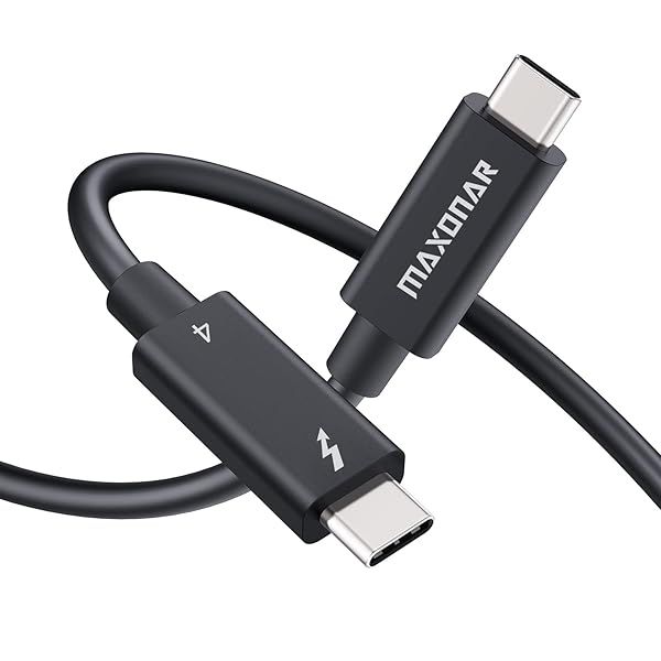 Maxonar Thunderbolt 4 Cable: 40Gbps, 8K Display, 100W Charging - Intel Certified, Compatible with Thunderbolt 3 & USB-C