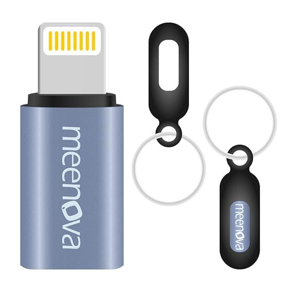 Meenova Lightning to USB-C Adapter: 30W Fast Charging Keychain Accessory