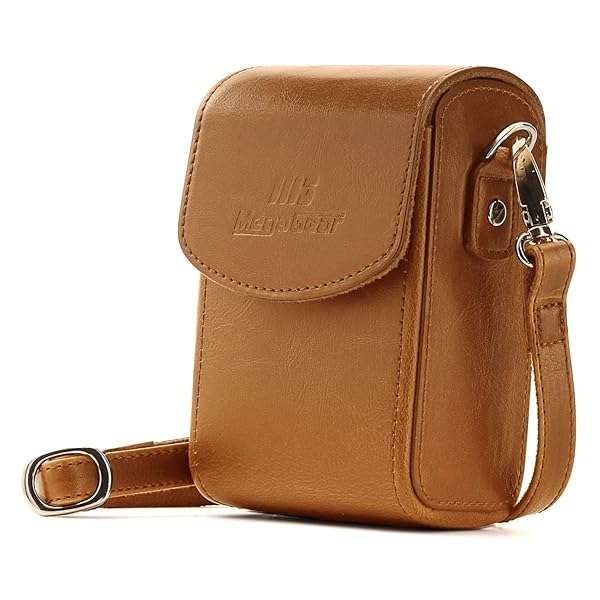 Buy MegaGear Leather Camera Case for Canon PowerShot G7 X Mark III & II - Stylish Light Brown with Strap