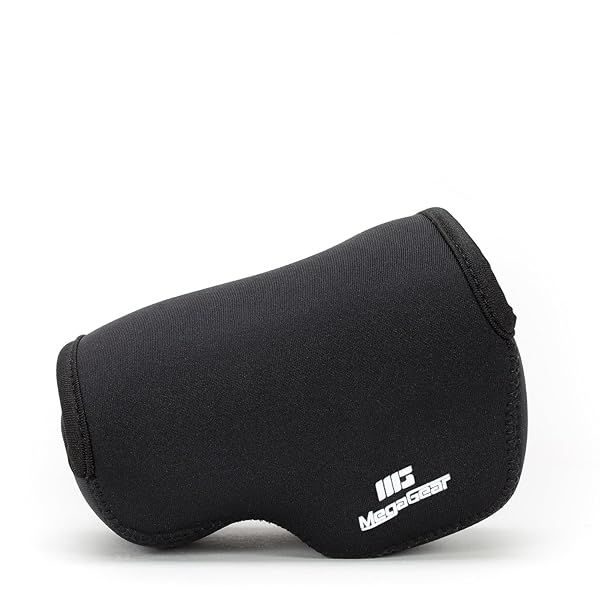 Ultra Light Neoprene Camera Case for Panasonic Lumix DC-GX850, GF9, GX800 - Black MG1075 with Carabiner