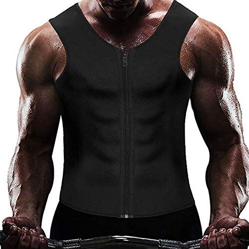 Men's Neoprene Sauna Sweat Suit & Zipper Tank Top for Weight Loss | Slimming Waist Trainer Vest