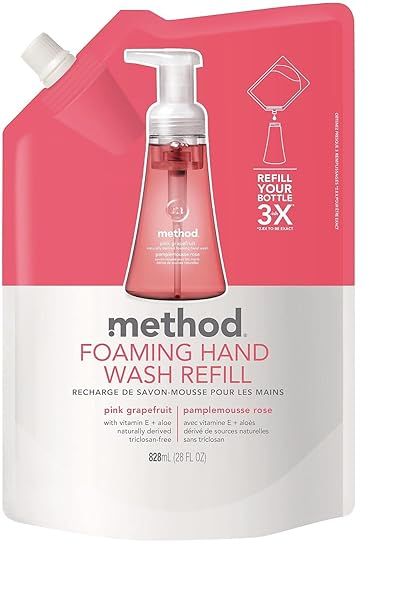 Method Foaming Hand Soap Refill - Pink Grapefruit, Biodegradable, 28 Fl Oz - Eco-Friendly Clean