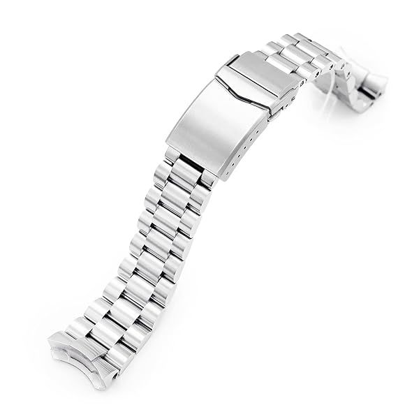 MiLTAT 22mm Endmill Watch Band for Seiko 5 Sports GMT SSK001 SSK003 SBSC003 - Brushed V-Clasp Style