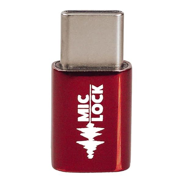 Mic-Lock Micro USB C: Secure Your Audio & Data Privacy for Laptops, Smartphones & Tablets - Red Mirror Edition