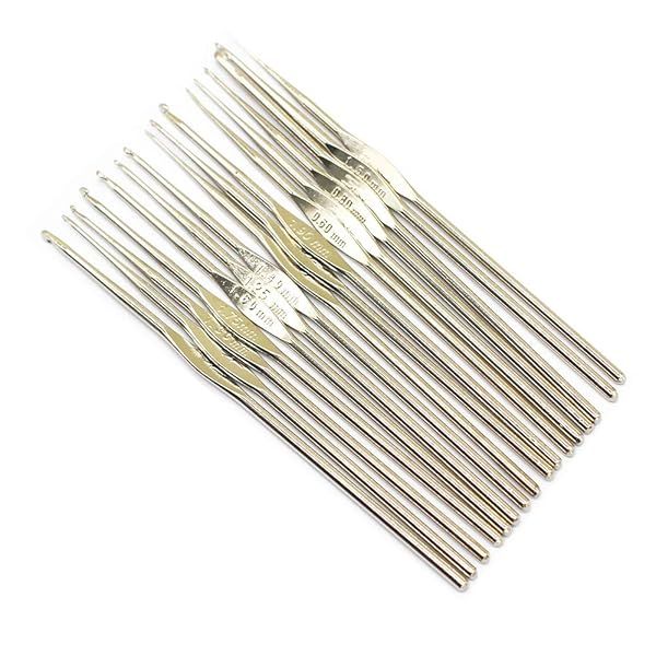 Model Worker Steel Crochet Hook Set of 16 - Premium Quality for Perfect Stitches