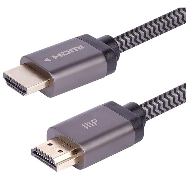 Monoprice 8K HDMI Cable 6ft - Ultra High Speed, Braided, 48Gbps, HDR, VRR, HDMI 2.1, In-Wall Rated