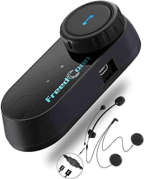 TCOM VB Bluetooth Motorcycle Helmet Headset: 800M Intercom, Music Sharing, Waterproof, FM/Siri, 2-in-1 Mic for 3/4 Helmets