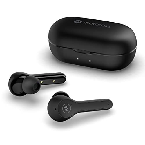 Motorola Sound Moto Buds 085 True Wireless Bluetooth Earbuds with Microphone, Charging Case - IPX5 Water Resistant Sweatproof Wireless Earbuds, Smart Touch-Control, Deep Bass Ear Buds - Black