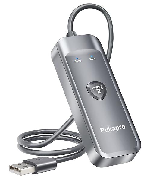 Undetectable Mouse Jiggler: Driver-Free Automatic USB Mouse Mover with ON/OFF Switch - Plug & Play Gray