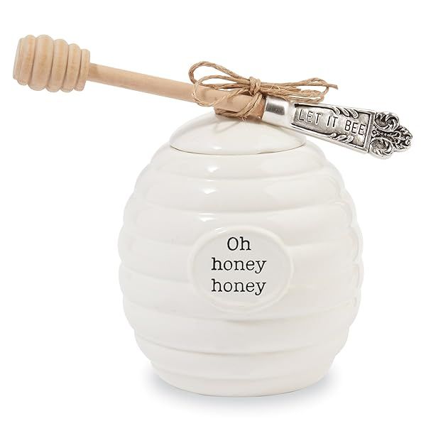 Shop Mud Pie Honey Pot Serving Set - Elegant 4x3 White Design for Perfect Entertaining
