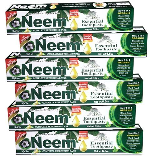 NEEM Essential Toothpaste 5-in-1 Formula: 6 Pack for Ultimate Oral Care