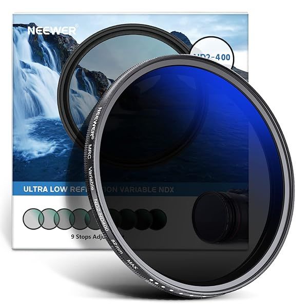 NEEWER 82mm Variable ND Filter ND2-ND400: Multi-Layer Coating, Water & Scratch Resistant for Stunning Photography