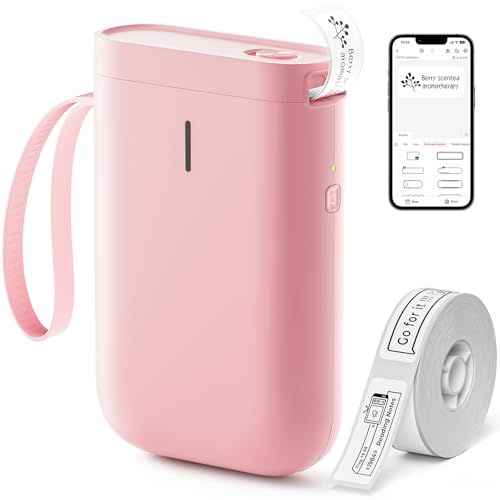 NIIMBOT Label Maker Machine D11 Label Printer Tape Included Portable Wireless Connection Multiple Templates Available for Phone Easy to Use Office Home Organization USB Rechargeable