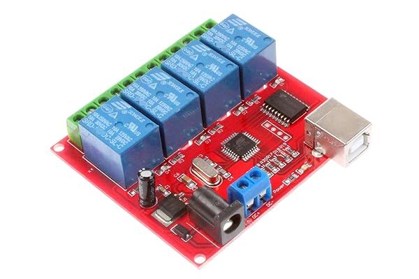 NOYITO 4-Channel 24V USB Relay Module - Plug & Play Smart Controller for PC