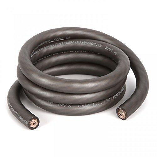 NVX XW0GR5 0 Gauge 5ft Tinned OFC Power & Ground Wire - True AWG Gray Cable