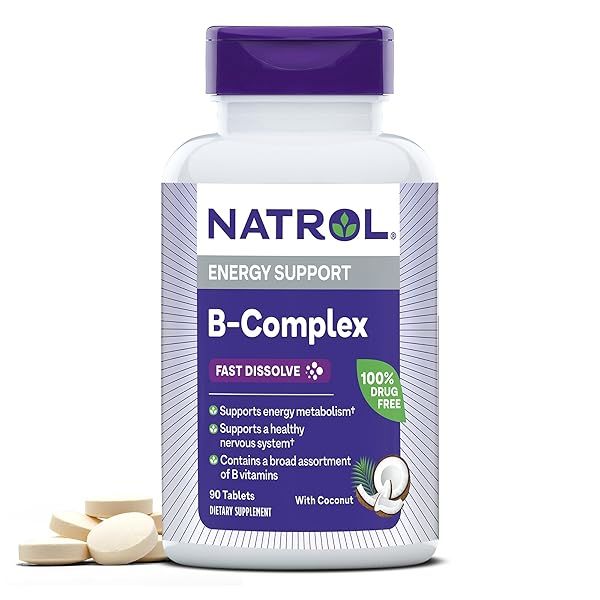 Natrol Fast Dissolve B-Complex: Energy-Boosting Dietary Supplement, 90 Tablets for 30 Days