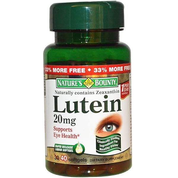 Nature's Bounty Lutein 20mg - 80 Softgels (2 Pack) for Eye Health & Vision Support