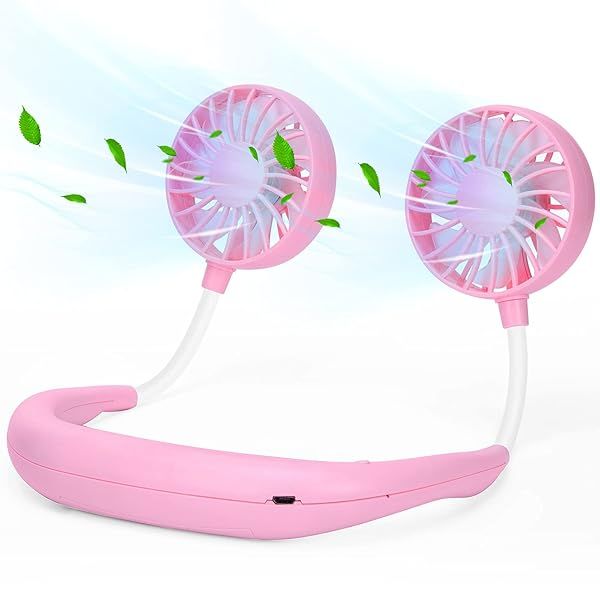 Neck Fan Portable Neck Fans Rechargeable Personal Fans For Your Neck Wearable Fan Neck Air Conditioner Cooling Neck Fan With 360 Degree Rotation 2000mAh For Travel Sports Walking And Outdoor Working