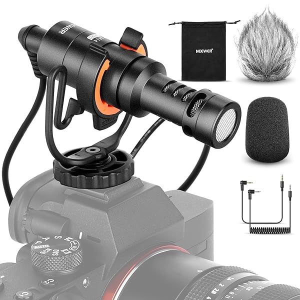 Neewer CM14 PRO Video Microphone Kit for iPhone & Android - On-Camera Mic with Shock Mount for DSLR & Tablets