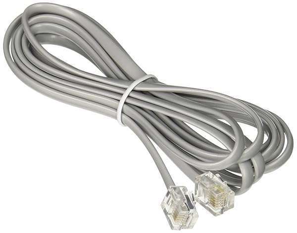 Networx RJ11 6 Conductor 7' Telephone Cable - High-Quality Straight Wired Modular Connection