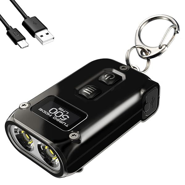 Buy Nitecore TINI 2 Keychain Flashlight - 500 Lumen USB-C Rechargeable, Stainless Steel with LumenTac Cable