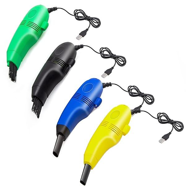 ONLYFU Mini USB Vacuum Cleaner - 4 Pack for Keyboard, Car & Home | Includes Brush & Nozzle