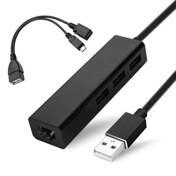 OTG Cable for Fire TV Stick 4K Lite Max: USB Ethernet Adapter & Hub for Storage, Keyboard, Bluetooth