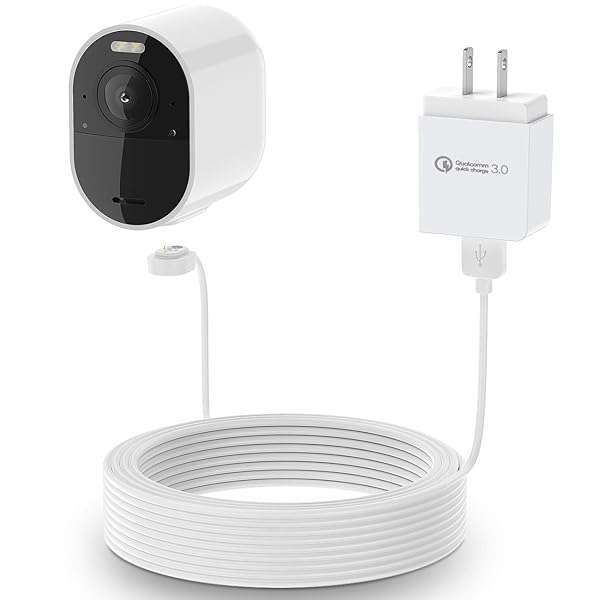 30ft OkeMeeo Charging Cable for Arlo Pro 3 & Ultra - Magnetic Power Adapter for Continuous Charging (Not for Floodlight)