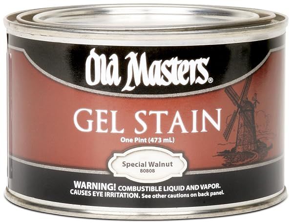 Old Masters Walnut 80808 Gel Stain - 1 Pint (16 Fl Oz) for Stunning Wood Finishes