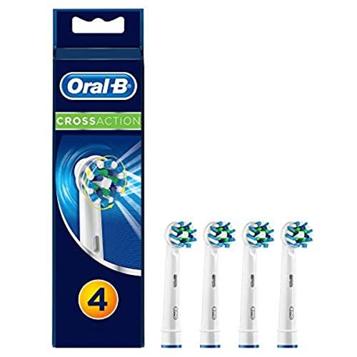 Oral-B Cross Action Electric Toothbrush Replacement Heads - 4 Count Refill for Superior Cleaning