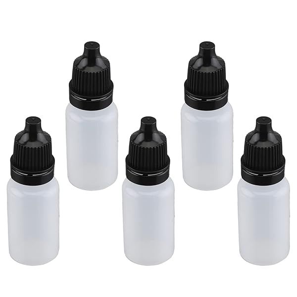10pcs Othmro 0.3oz PE Lab Eye Dropper Bottles - Squeezable 10ml with Childproof Cap for Liquid Storage