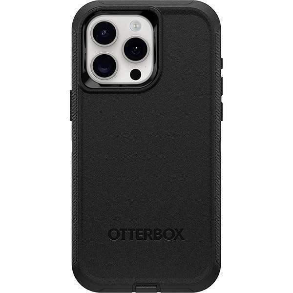 OtterBox Defender Series Case for iPhone 15 Pro MAX - Rugged, Durable, Screenless, Black with Holster Clip & Port Protection