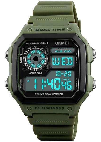 PASOY Waterproof Sports Watch for Men & Women - Multi-Function Digital Alarm, Stopwatch & Countdown, Perfect for Outdoor Activities