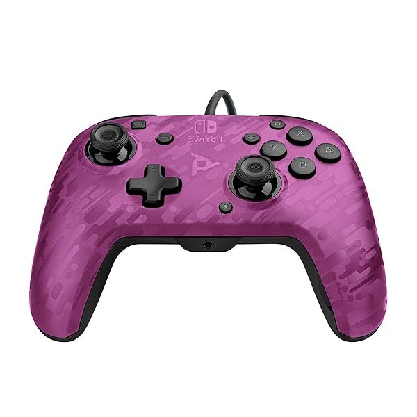 Buy PDP Gaming Faceoff Deluxe+ Wired Switch Pro Controller - Customizable, Ergonomic, Officially Licensed - Purple Camo