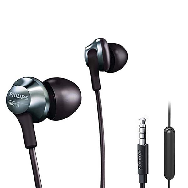 PHILIPS Pro Wired Earbuds: Lightweight In-Ear Headphones with Mic, Powerful Bass & Hi-Res Audio for Phones & Laptops