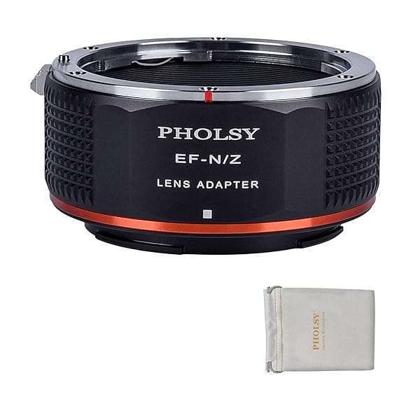 PHOLSY Lens Mount Adapter: Canon EF to Nikon Z for Z fc, Z30, Z9, Z8, Z6, Z7, Z5, Z50 - Manual Focus Compatibility