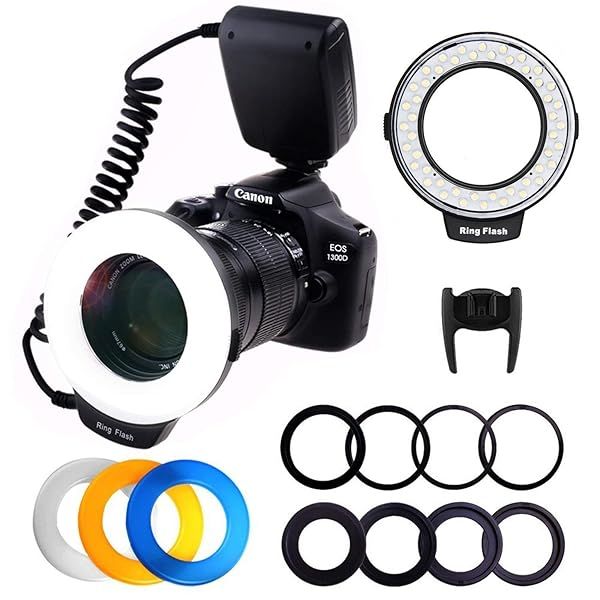 PLOTURE Flash Light with LCD Display & Adapter Rings for Canon, Nikon & DSLR Cameras - Perfect for Photographers!