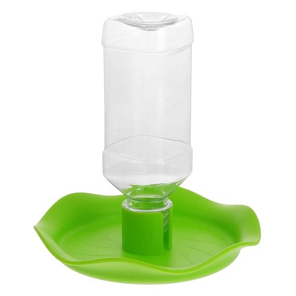 POPETPOP Reptile Water Dispenser: Automatic Waterer for Tortoises, Lizards & Turtles - Green Feeding Bowl