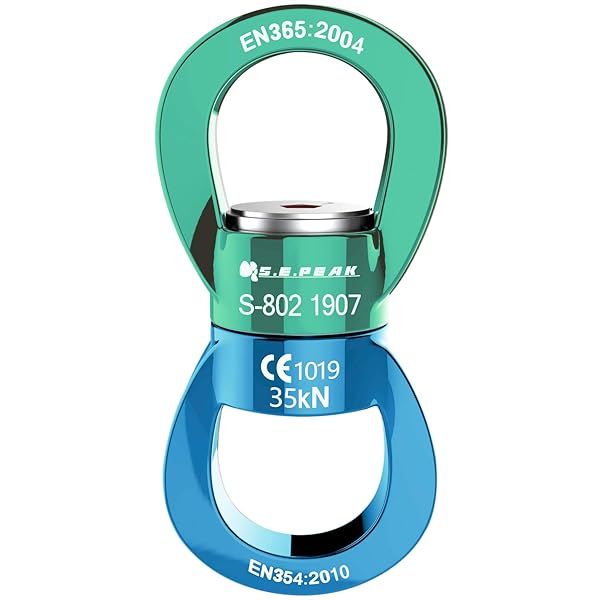 PROND 35kN Swing Swivel: Safe Rotational Device for Tree Swings, Aerial Dance & Hammocks - Green Blue