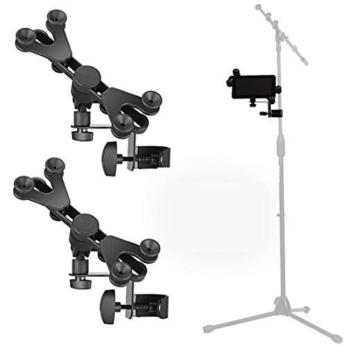 Pack of 2 Hola! Music HM-MTH Microphone Stand & Tablet Holder - Fits 6-15 Inch Devices