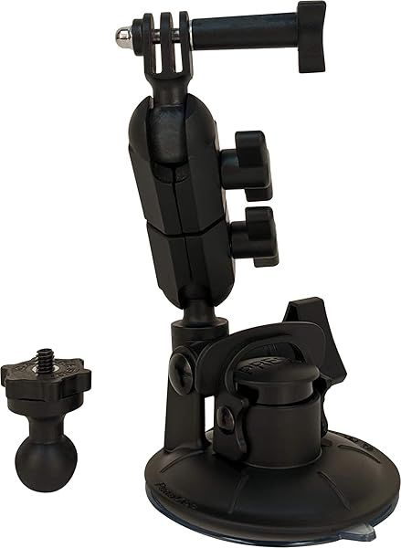 Panavise ActionGrip 13130: Double Knuckle Suction Cup Camera Mount in Matte Black for Ultimate Stability