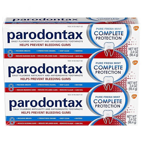 Parodontax Complete Protection Toothpaste - Pure Fresh Mint (3.4 oz x 3) for Ultimate Oral Care