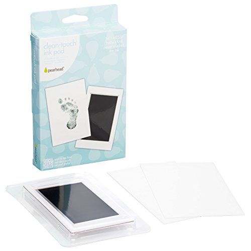 Pearhead Newborn Handprint & Footprint Kit - No Mess Ink Pad, Safe Keepsake, Acid-Free, Smudge-Proof, Perfect for Family Memories