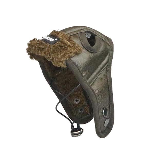 POPETPOP Winter Dog Cap - Warm, Windproof Pilot Hat for Small Dogs - Perfect Christmas Costume (Brown)