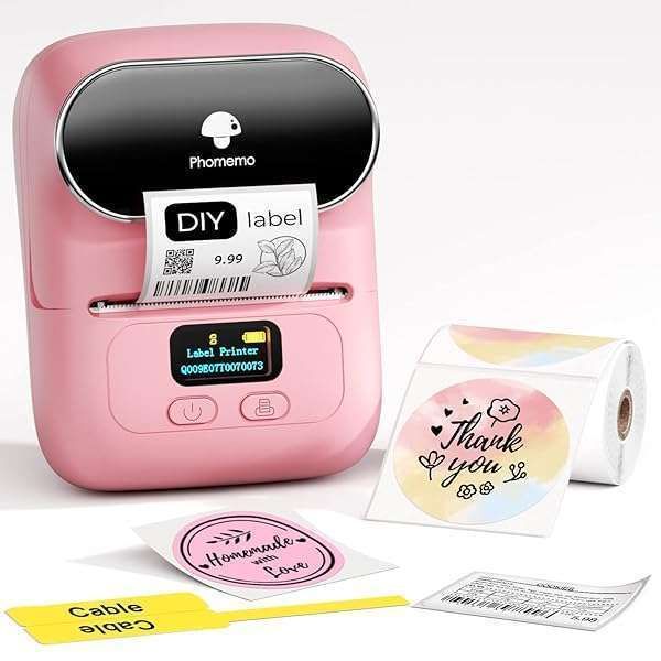 Phomemo M110 Label Maker: Bluetooth Thermal Printer for Small Business, Stickers, Barcodes & 100 Labels Included